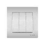 Set 10 Întrerupător Triplu Aluminiu (gri metalic) Klaus