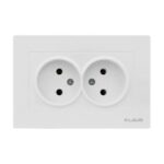 Set 7 Priza Dubla Schuko Alb Klaus