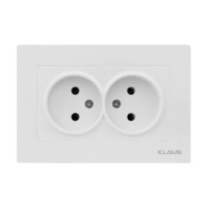 Set 7 Priza Dubla Schuko Alb Klaus