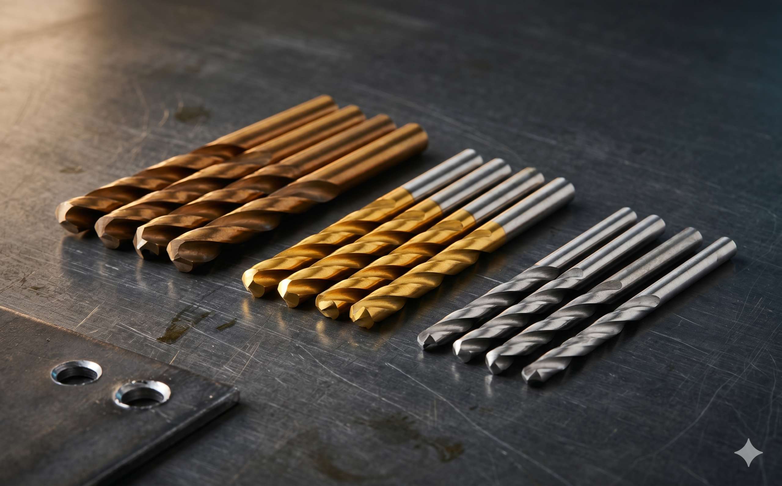 Burghie HSS-G, HSS-TiN și HSS-Co pentru metal pe banc de lucru