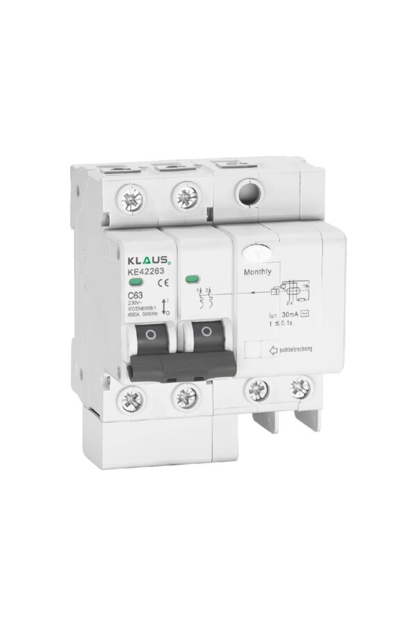 Siguranță Diferențială RCBO 1P+N 63A 30mA 4.5kA Klaus
